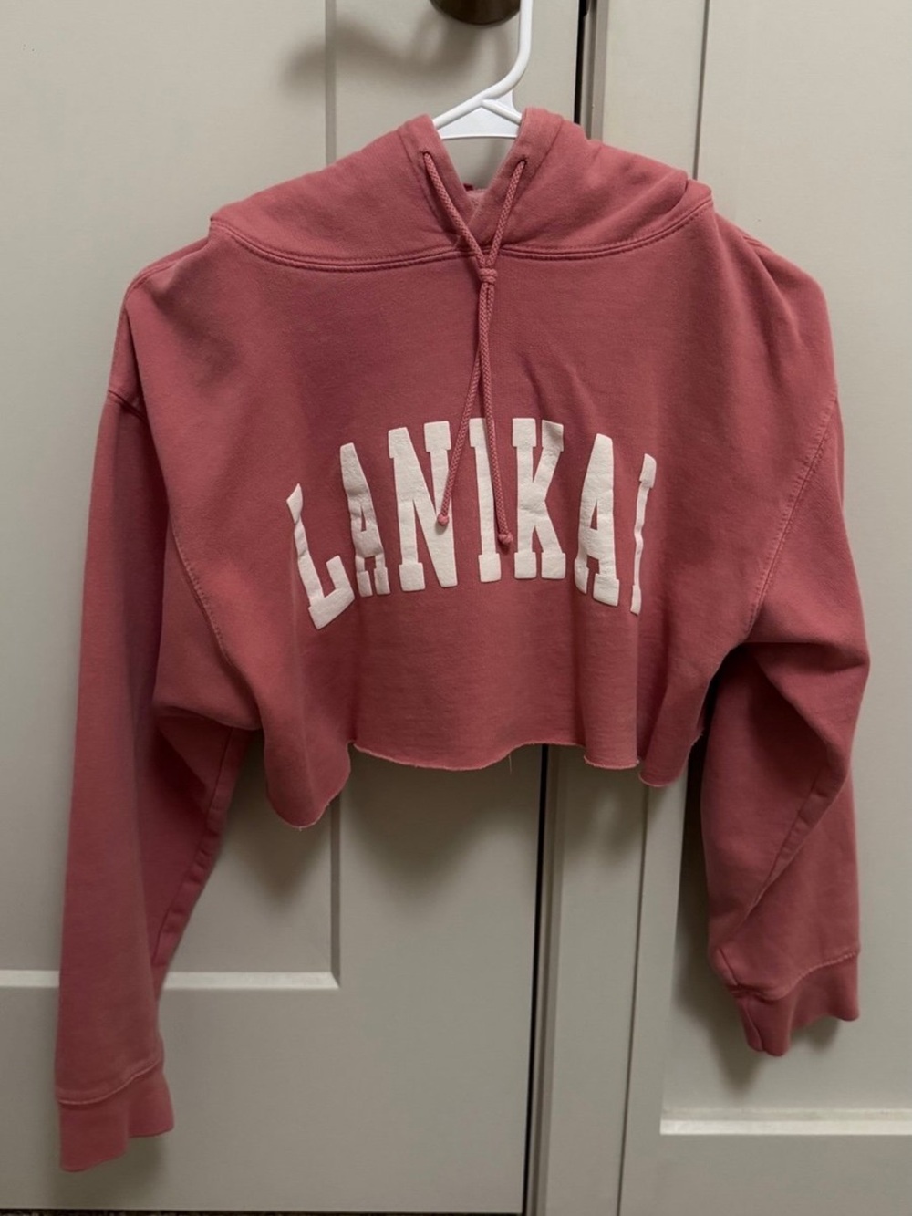 Rare Brandy Melville John Galt Lanikai Cropped Hoodie Pink